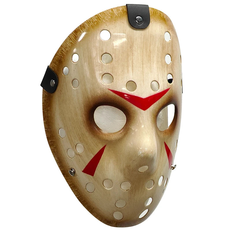 Masque d'Horreur Beige Vieilli avec Marques Rouges
