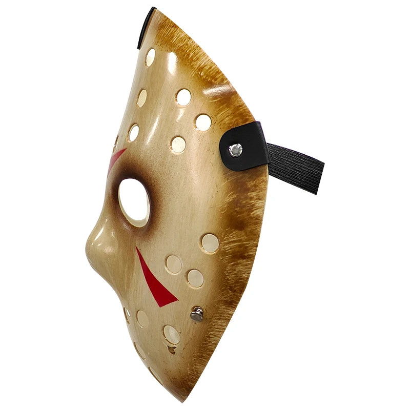 Masque d'Horreur Beige Vieilli avec Marques Rouges
