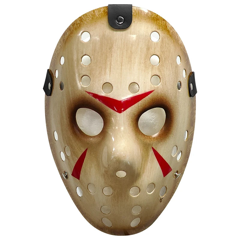Masque d'Horreur Beige Vieilli avec Marques Rouges