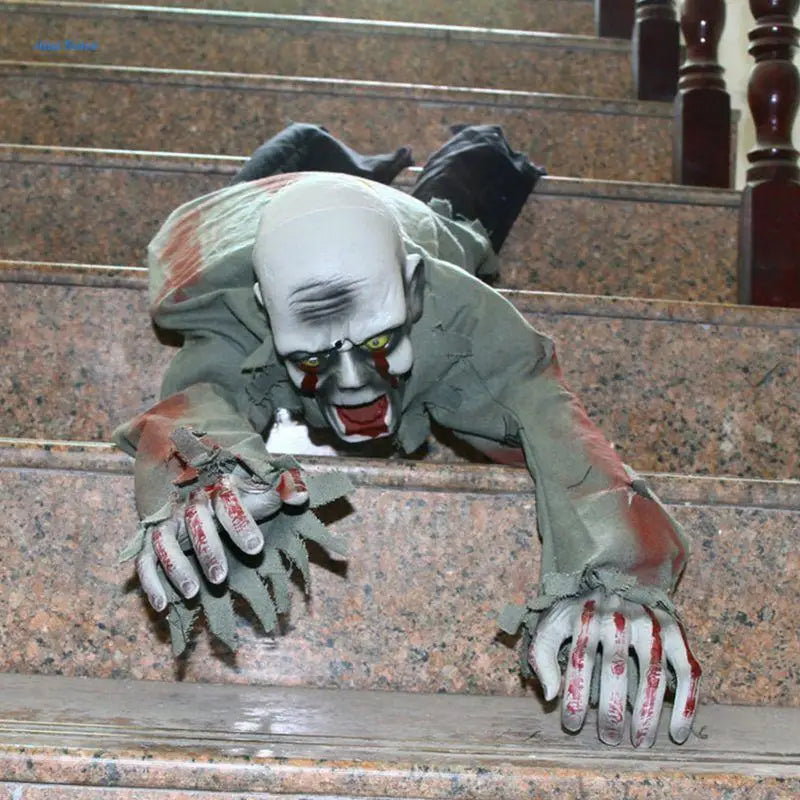 Décoration d'Halloween Zombie Rampant à Yeux Lumineux