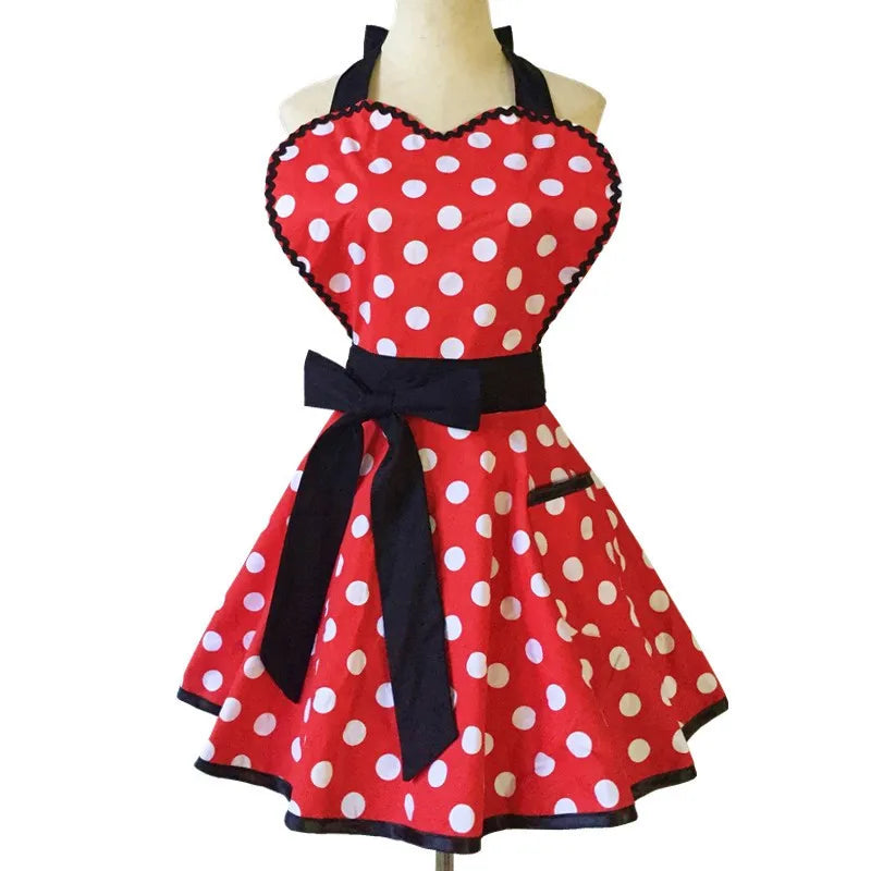 Tablier Rétro Pin-Up à Rayures Noires et Blanches