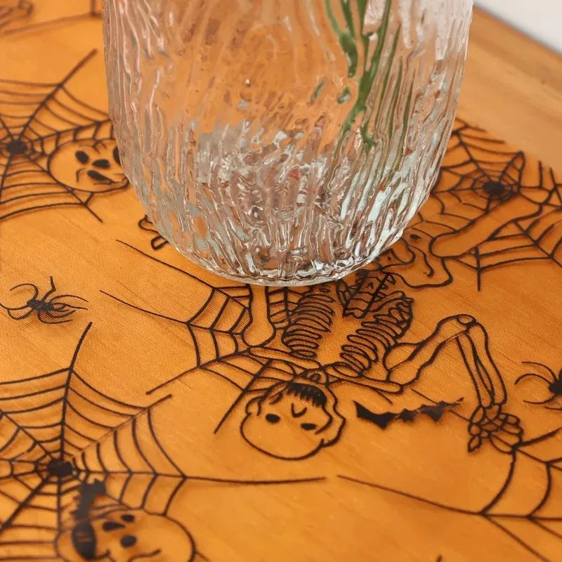 Voile Décoratif en Tulle Halloween Toiles d'Araignée