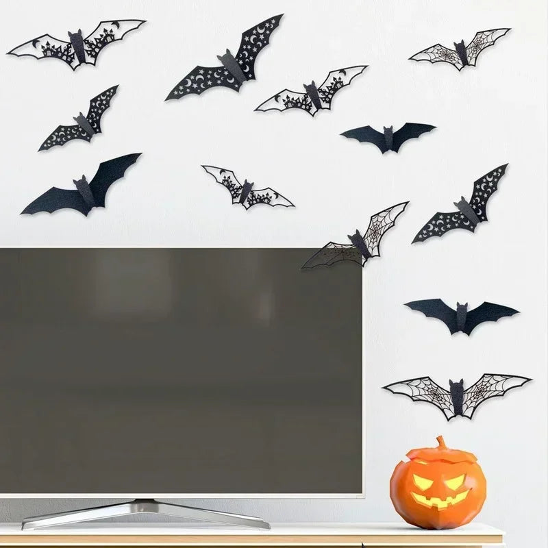 Chauve-Souris en Papier Noir Découpées 3D
