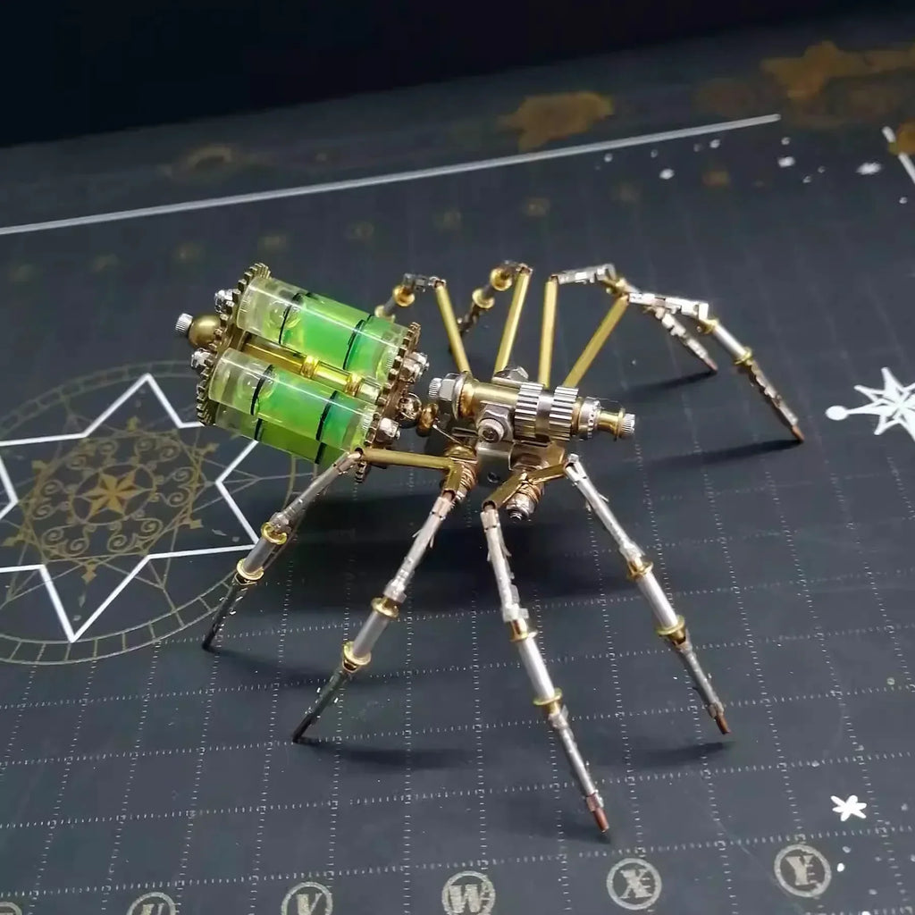 Sculpture Araignée Steampunk en Métal Doré