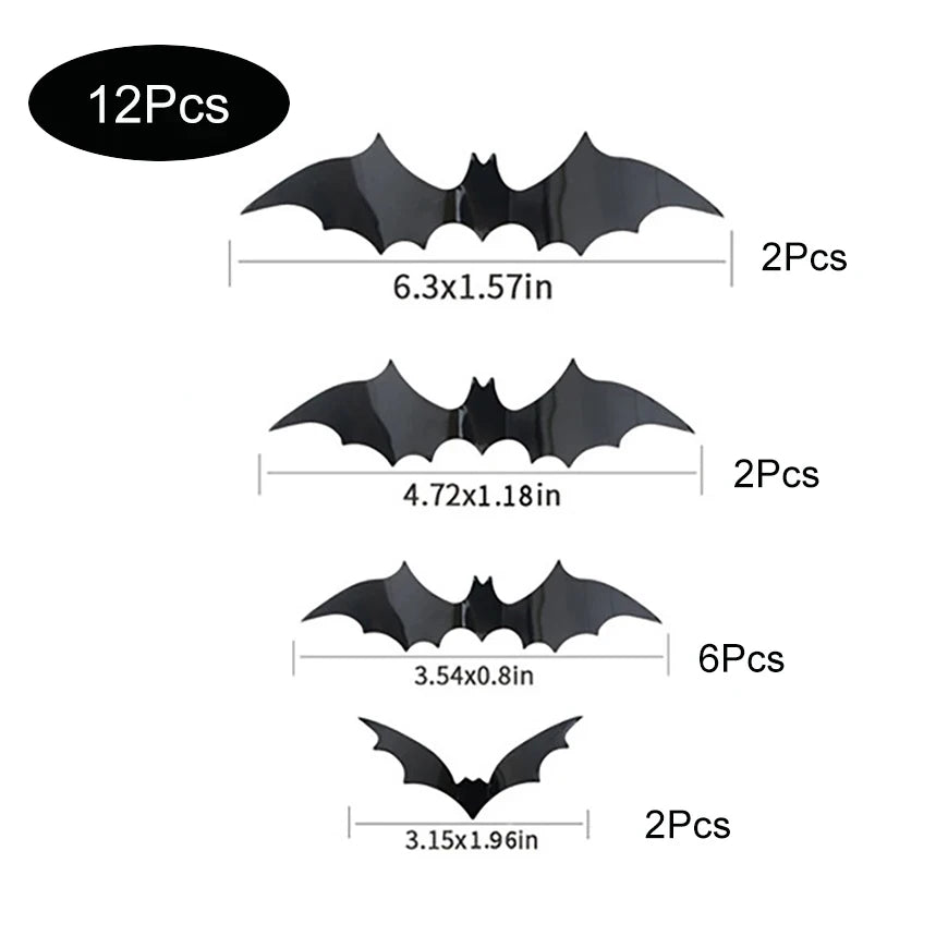 120 Stickers Muraux Chauves-Souris 3D