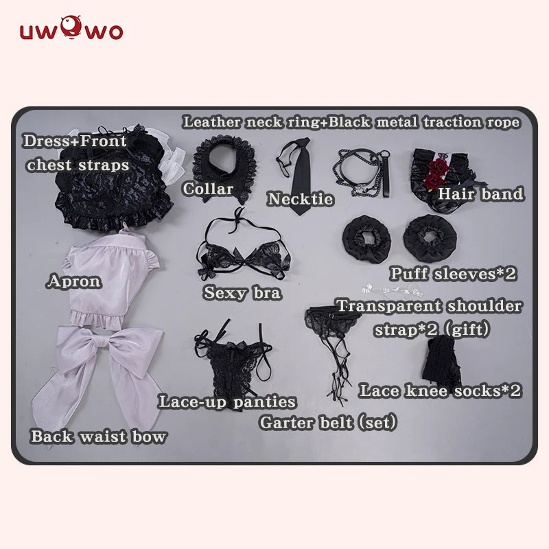 Robe de Soubrette Gothique Noire à Manches Cloche