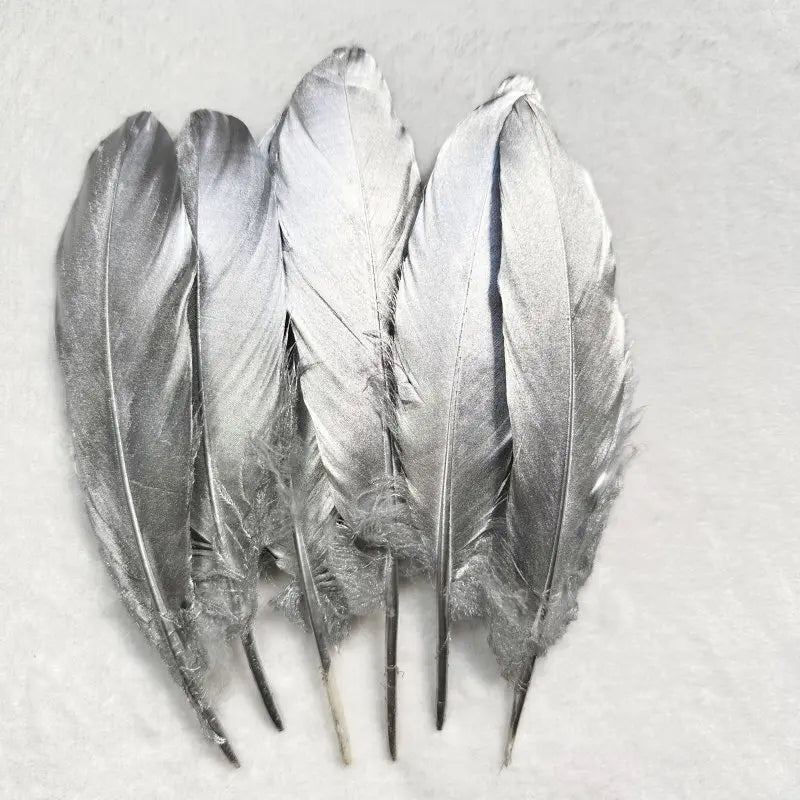 Plumes Décoratives Noires à Motif Crânes Blancs