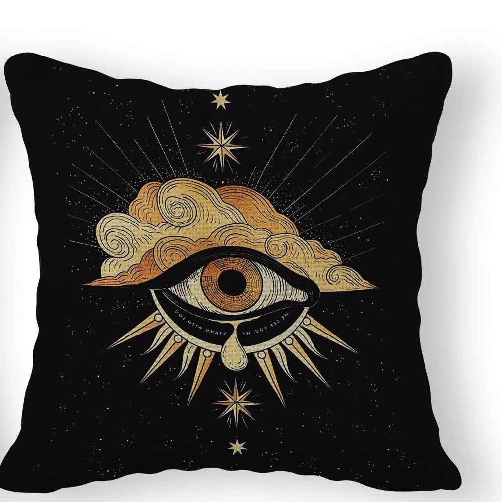 Lot de Housses de Coussin Mystiques Noir et Doré