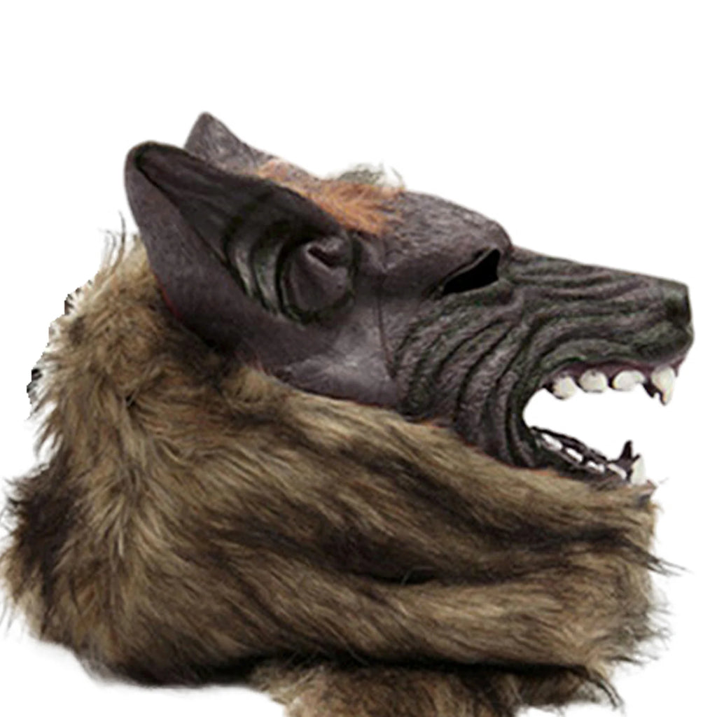 Masque de Loup-Garou Effrayant en Latex avec Fourrure