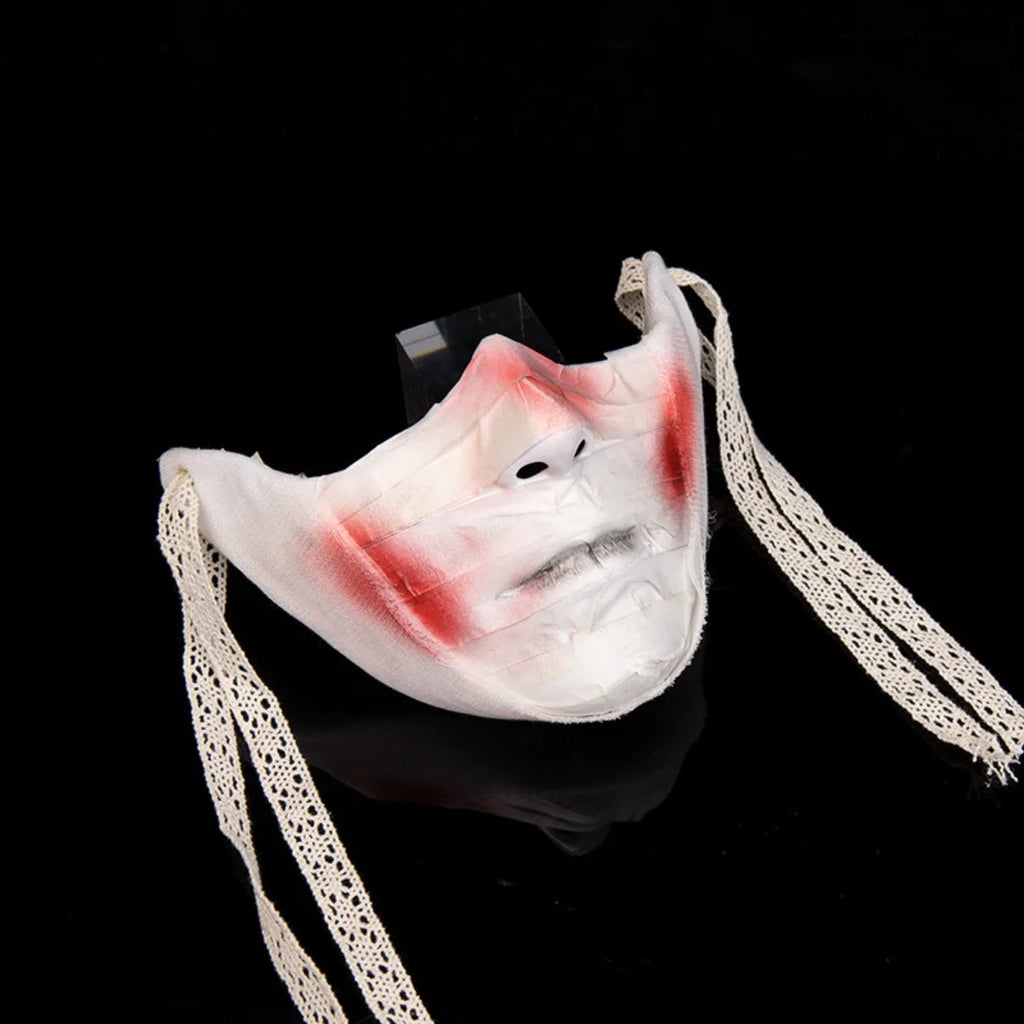 Masque d'Horreur Demi-Visage à Bandages Sanglants