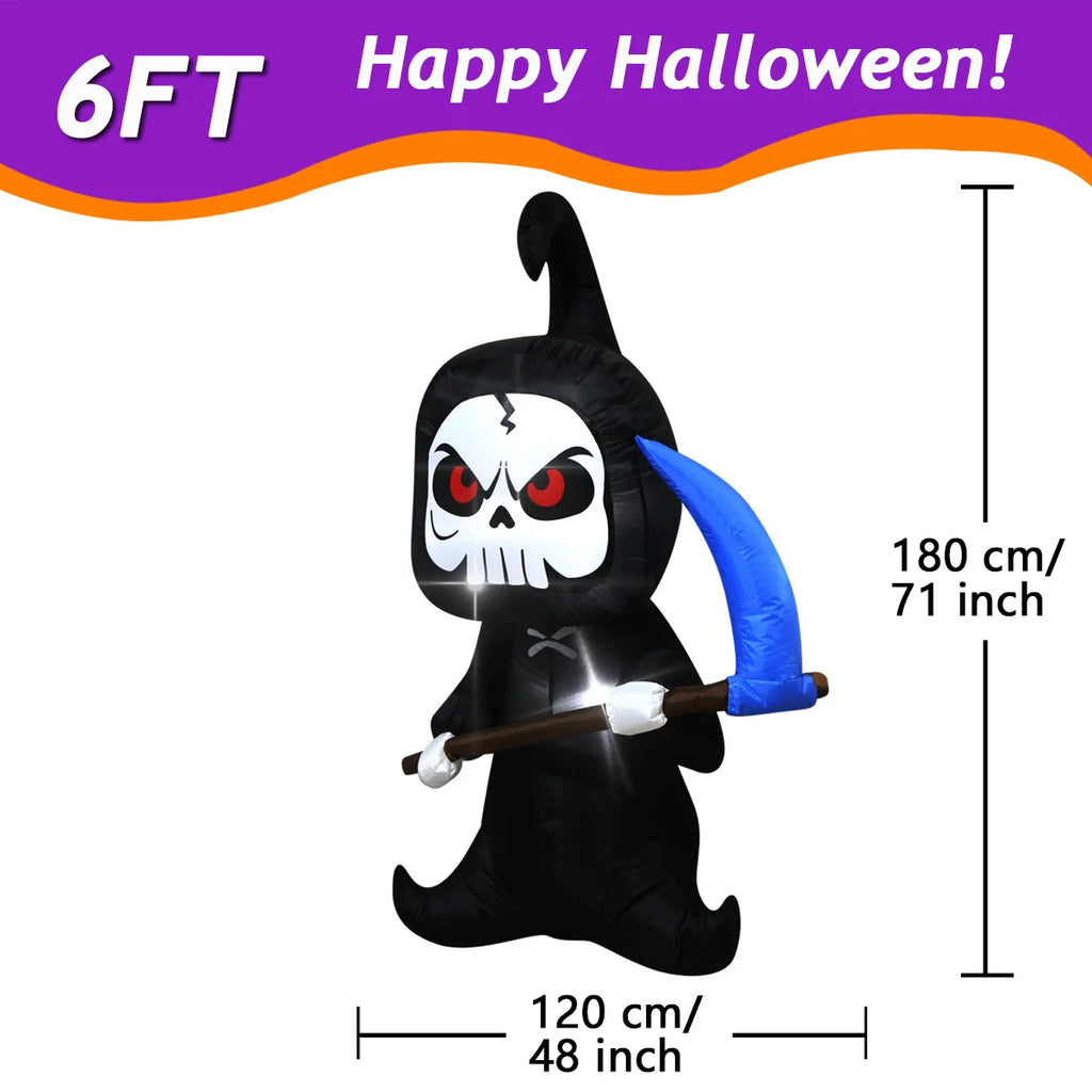 Fantôme Gonflable d'Halloween avec Chapeau de Sorcier