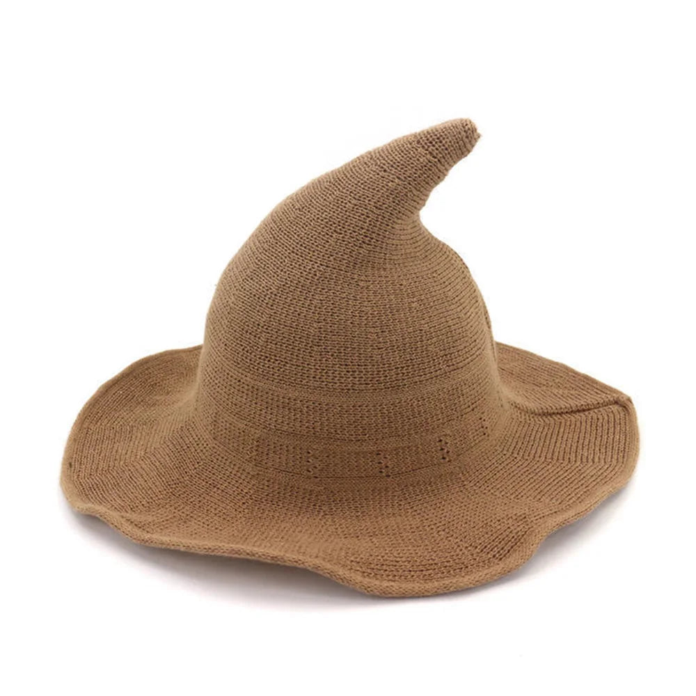 Chapeau de Sorcière en Maille Rouge Bordeaux