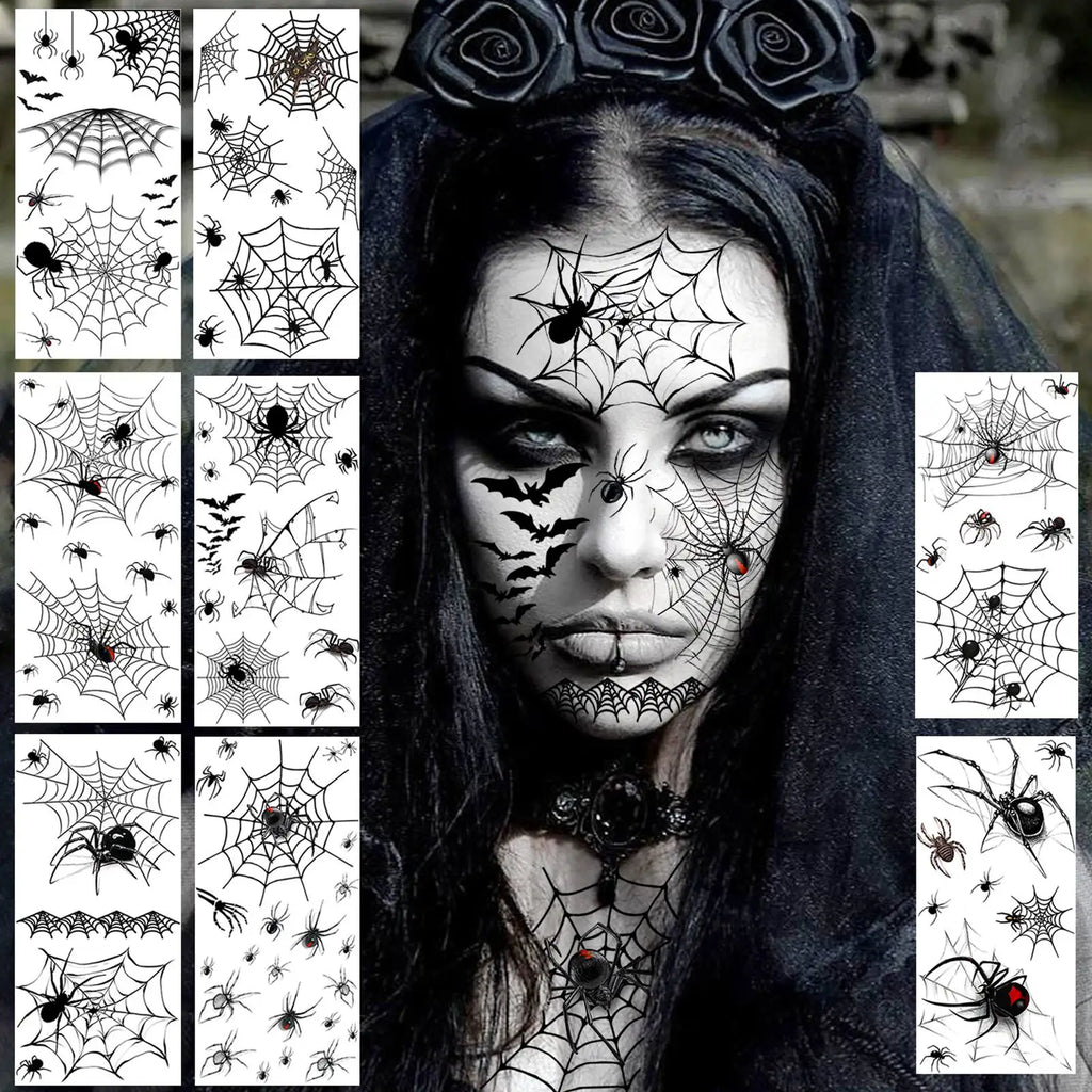 Tatouage Temporaire de Visage Calavera Fleuri
