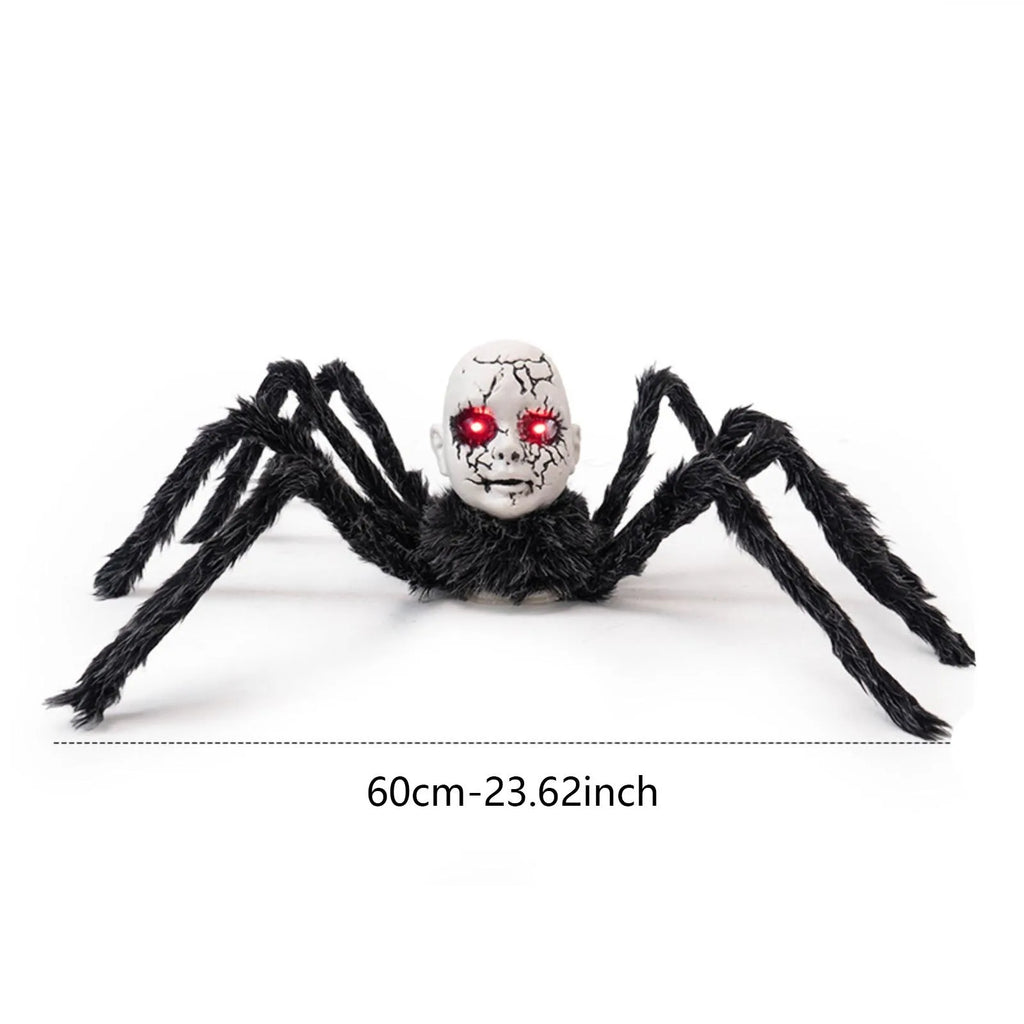 Araignée Géante d'Halloween à Tête de Poupée Fissurée