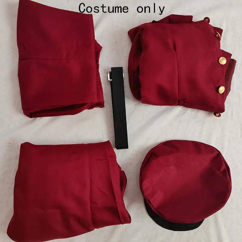Costume de Cosplay Officier Bordeaux avec Cape