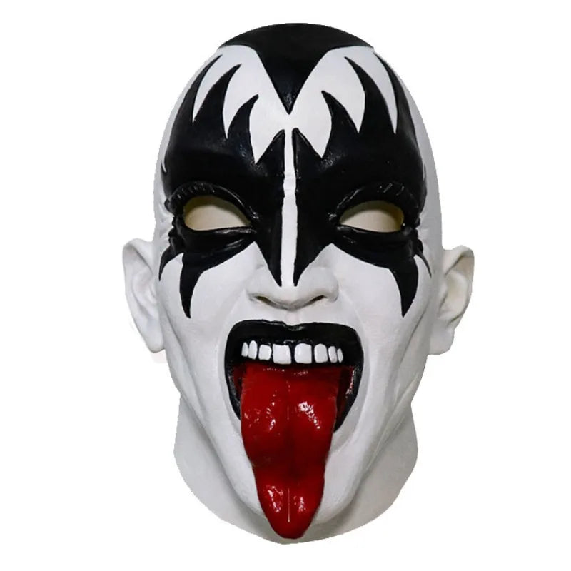 Masque Perruque Le Démon de KISS Noir Rouge