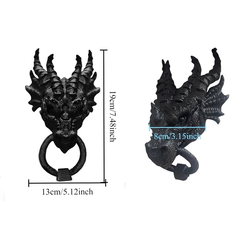 Heurtoir de Porte Dragon en Résine Gris Anthracite