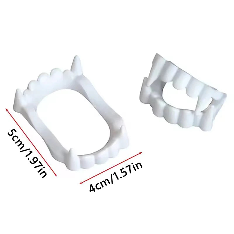 Dents de Vampire en Plastique Souple Blanches