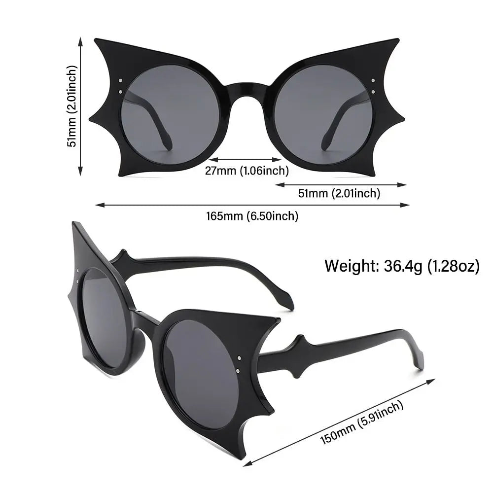 Lunettes de Soleil à Ailes de Chauve-Souris Noires Gothiques