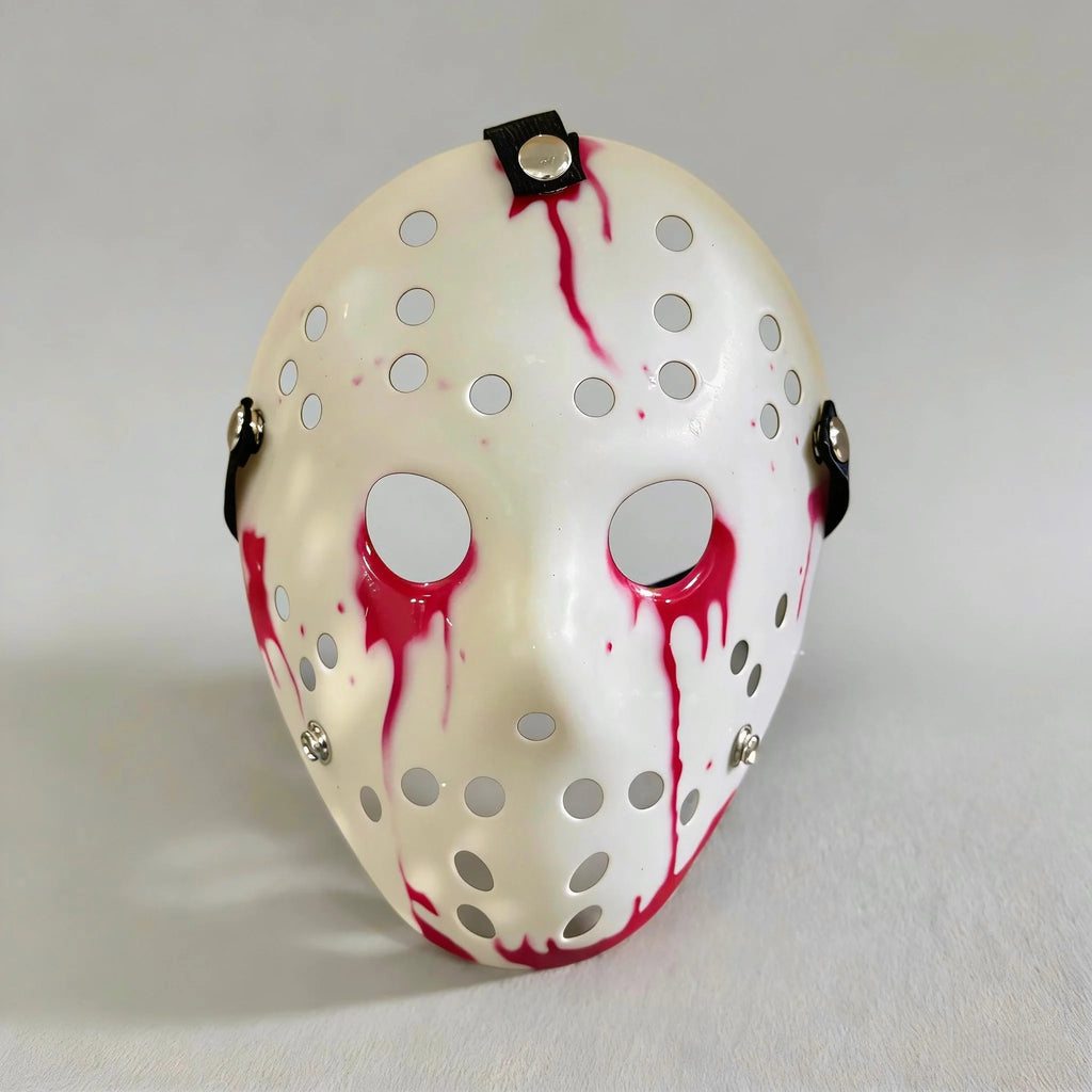 Masque de Hockey Horreur Blanc à Chevrons Rouges