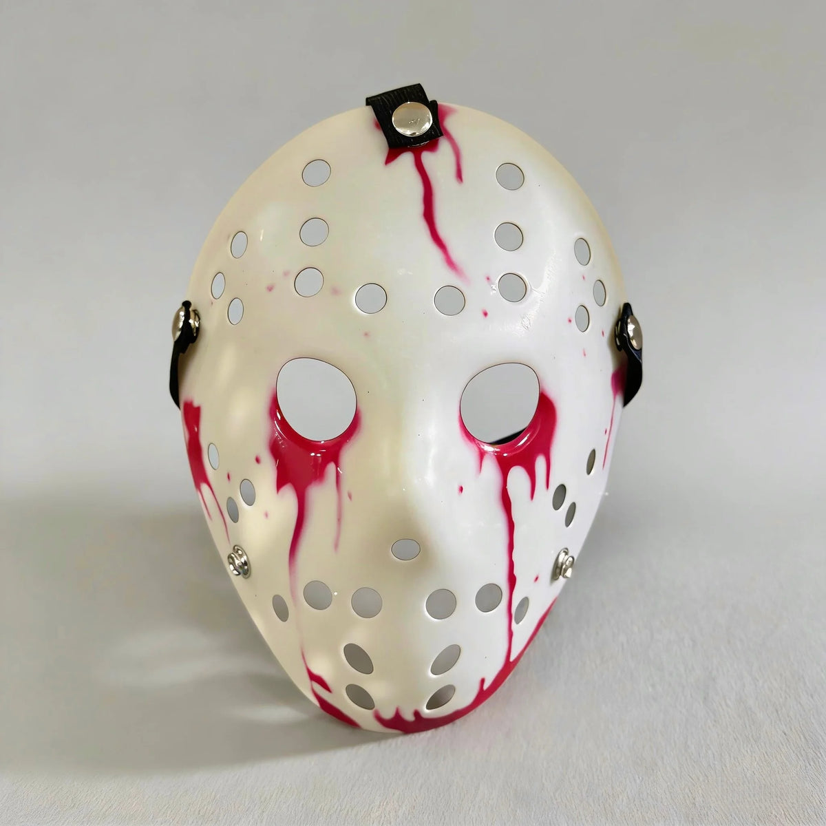 Masque de Hockey Horreur Blanc à Chevrons Rouges