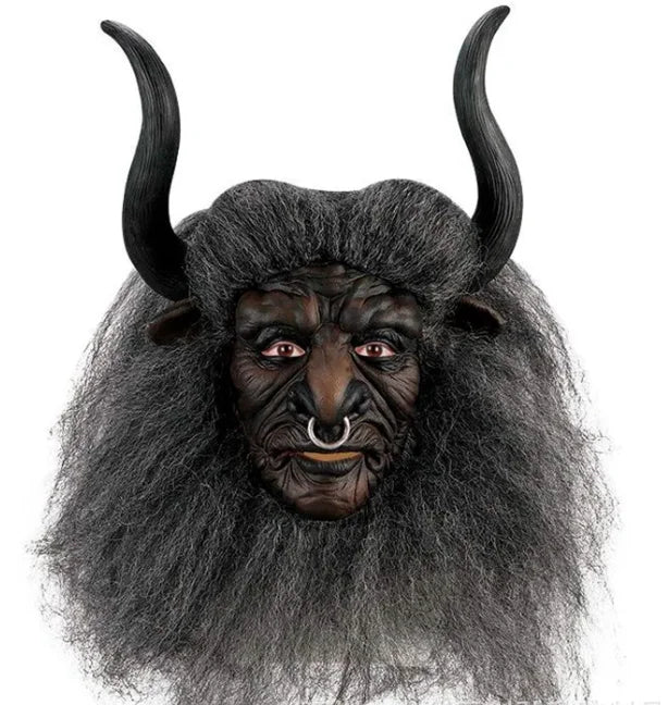 Masque de Taureau Noir en Peluche Articulé