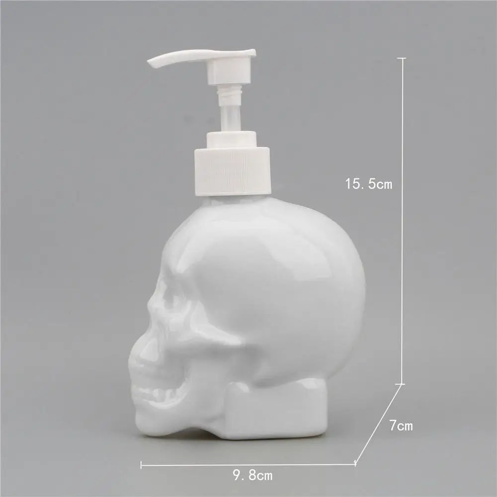 Distributeur de Savon Tête de Mort Noir Brillant