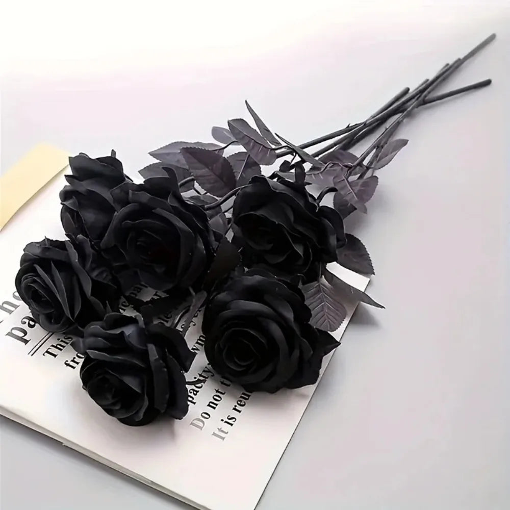 Bouquet de Roses Artificielles Noires Modernes