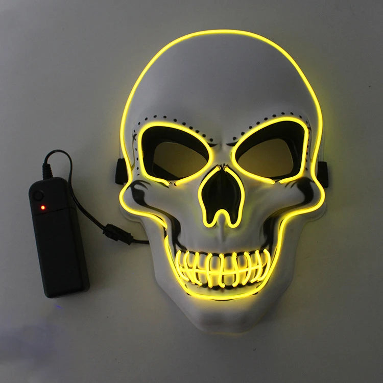 Masque Tête de Mort Lumineux Néon Rose Fuchsia