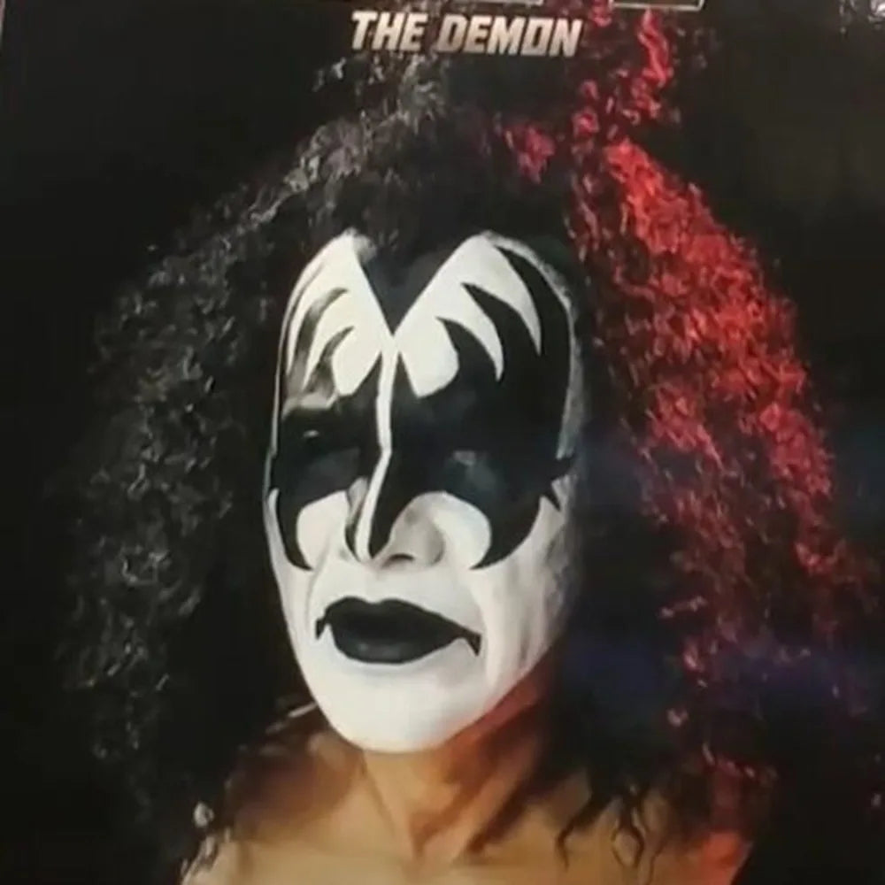 Masque Perruque Le Démon de KISS Noir Rouge