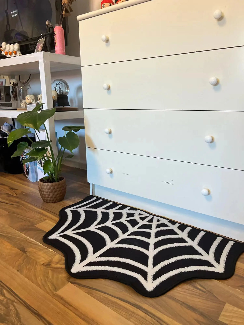 Tapis d'Intérieur Chauve-Souris Squelette Noir