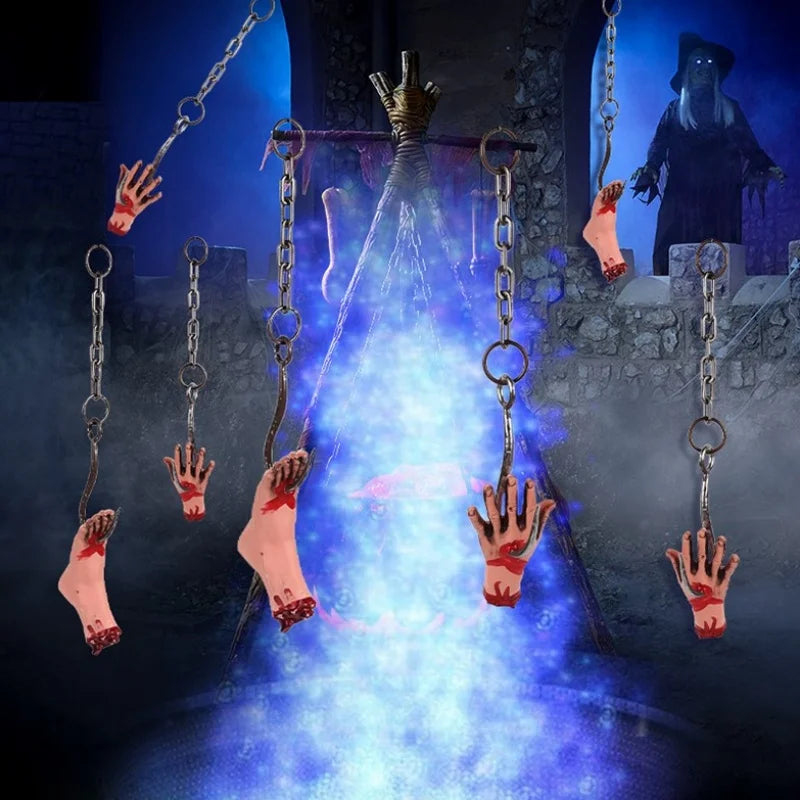 Guirlande Horreur d'Halloween Mains et Pieds Coupés
