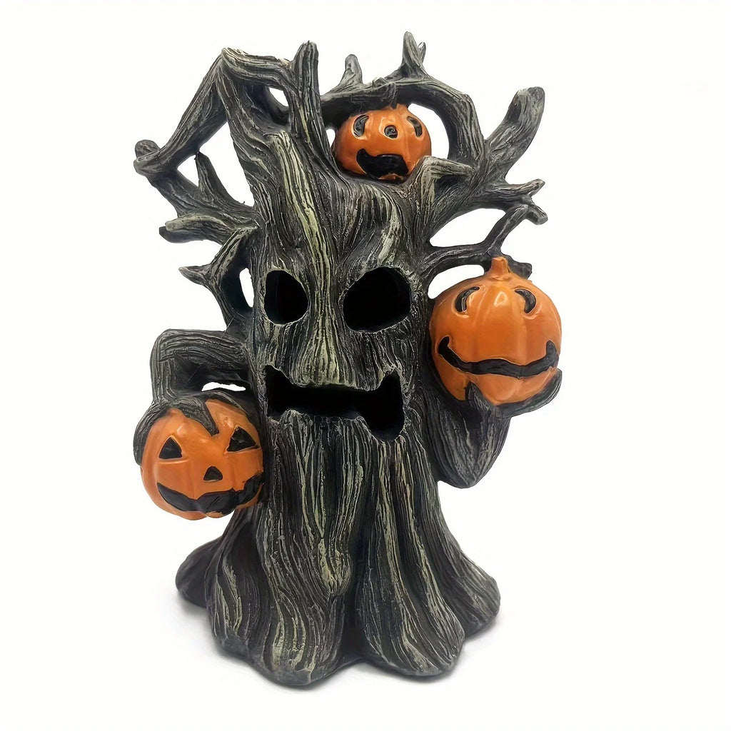 Décoration d'Arbre Hanté avec Citrouilles Jack-o'-Lantern