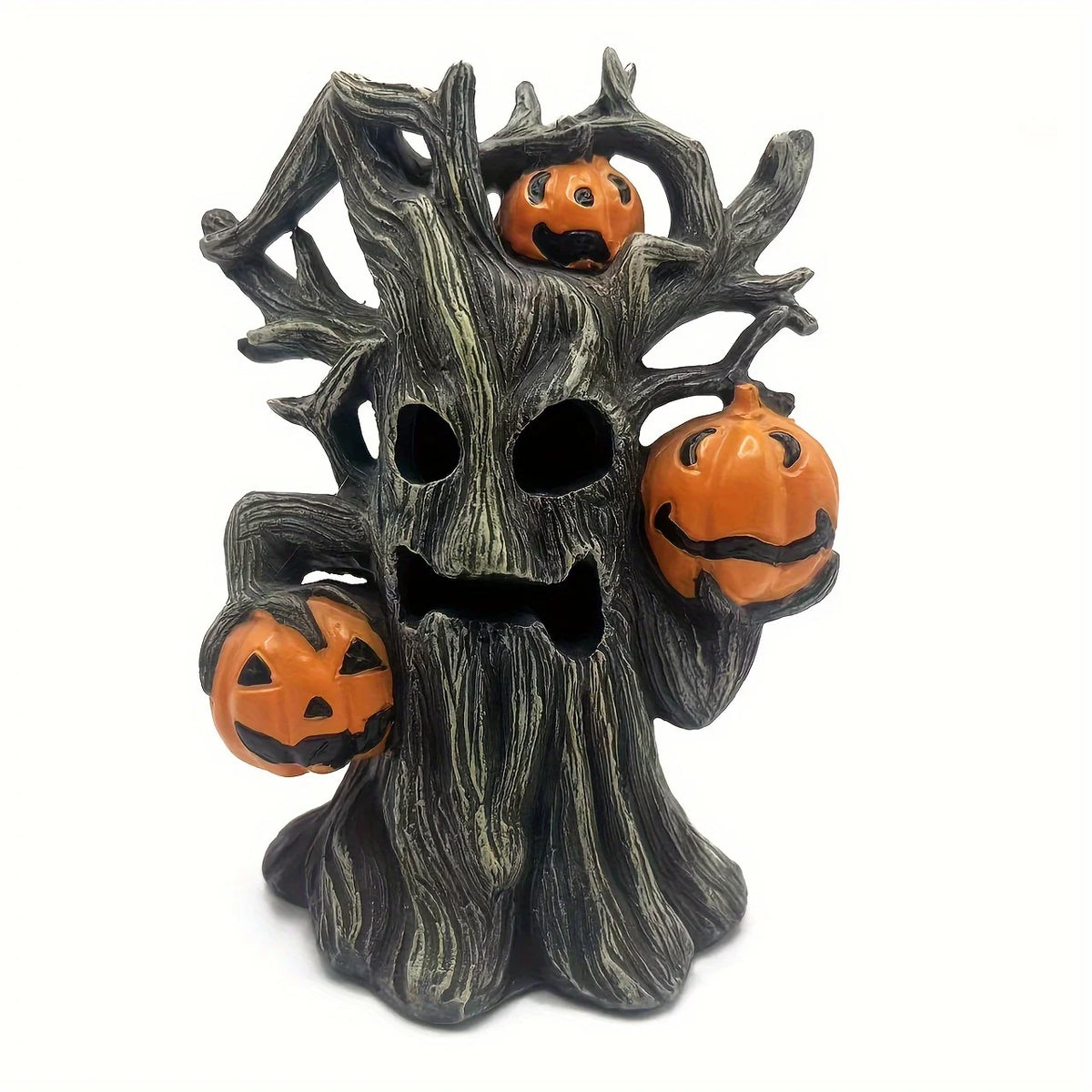 Décoration d'Arbre Hanté avec Citrouilles Jack-o'-Lantern