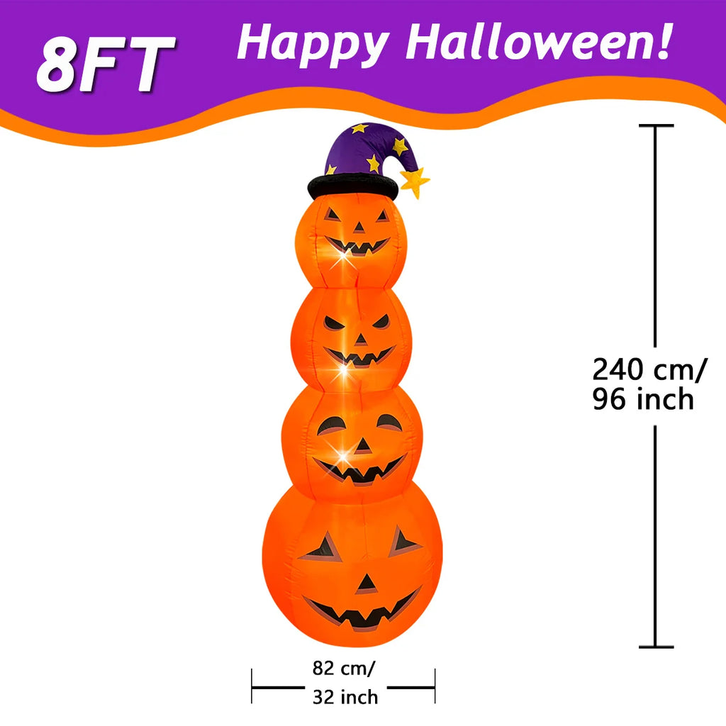 Fantôme Gonflable d'Halloween avec Chapeau de Sorcier