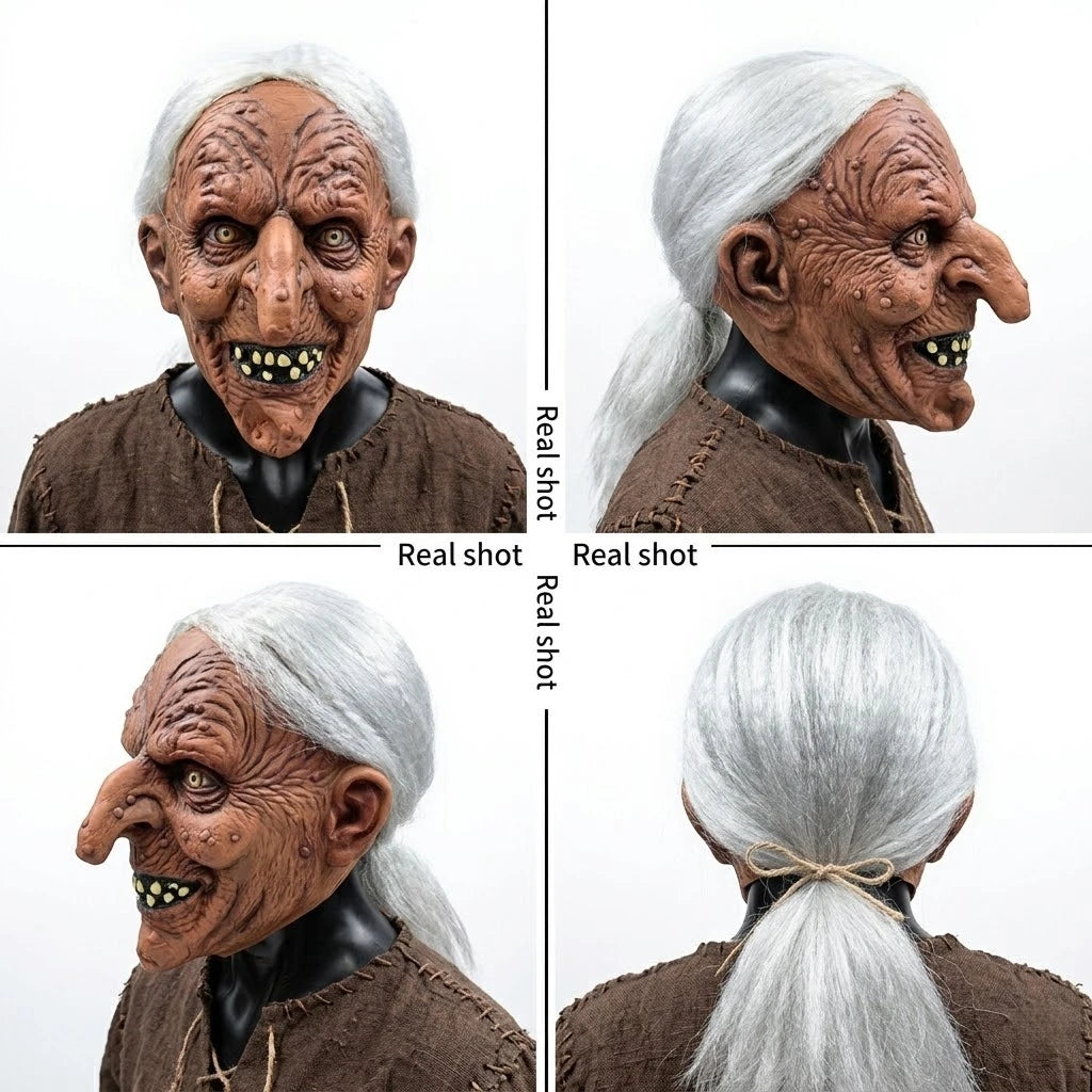 Masque Horrifique de Sorcière à Nez Crochu Réaliste