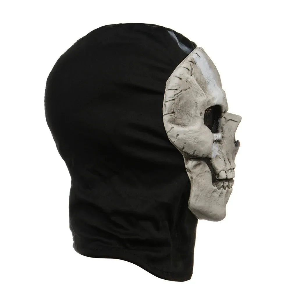 Masque Cagoule Crâne Vieilli à Marques Blanches