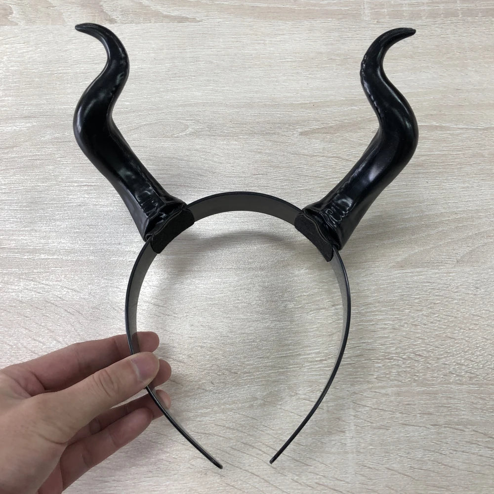 Serre-tête Noir à Cornes de Diablesse Pointues
