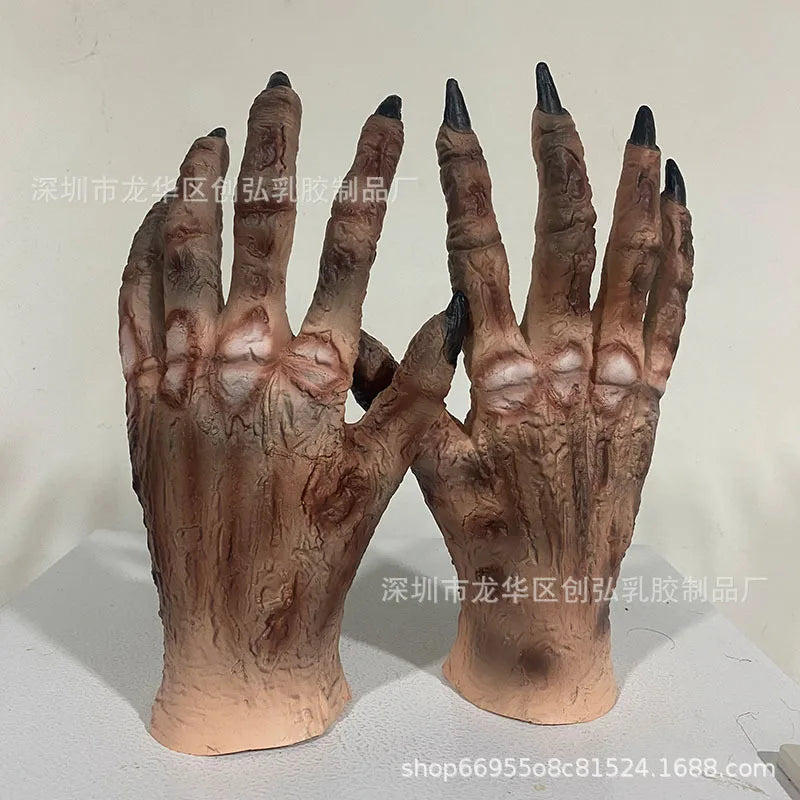 Mains d'Horreur de Zombie en Latex Sanguinolent