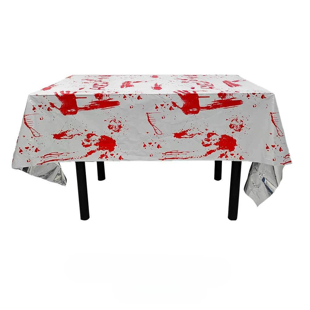 Nappe d'Halloween Blanche et Rouge Sang