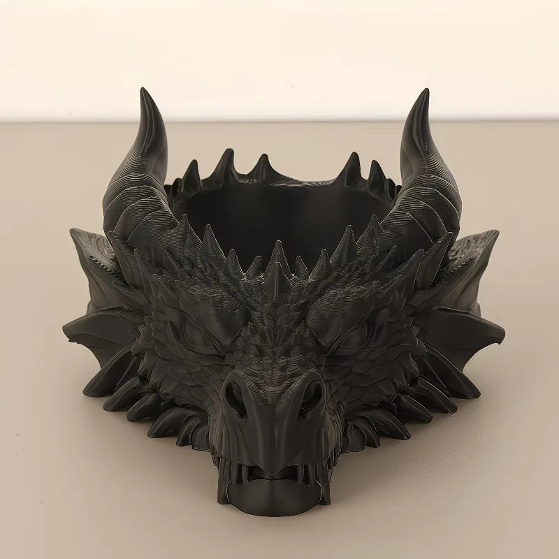 Vide-Poche Dragon Noir Mat en Résine