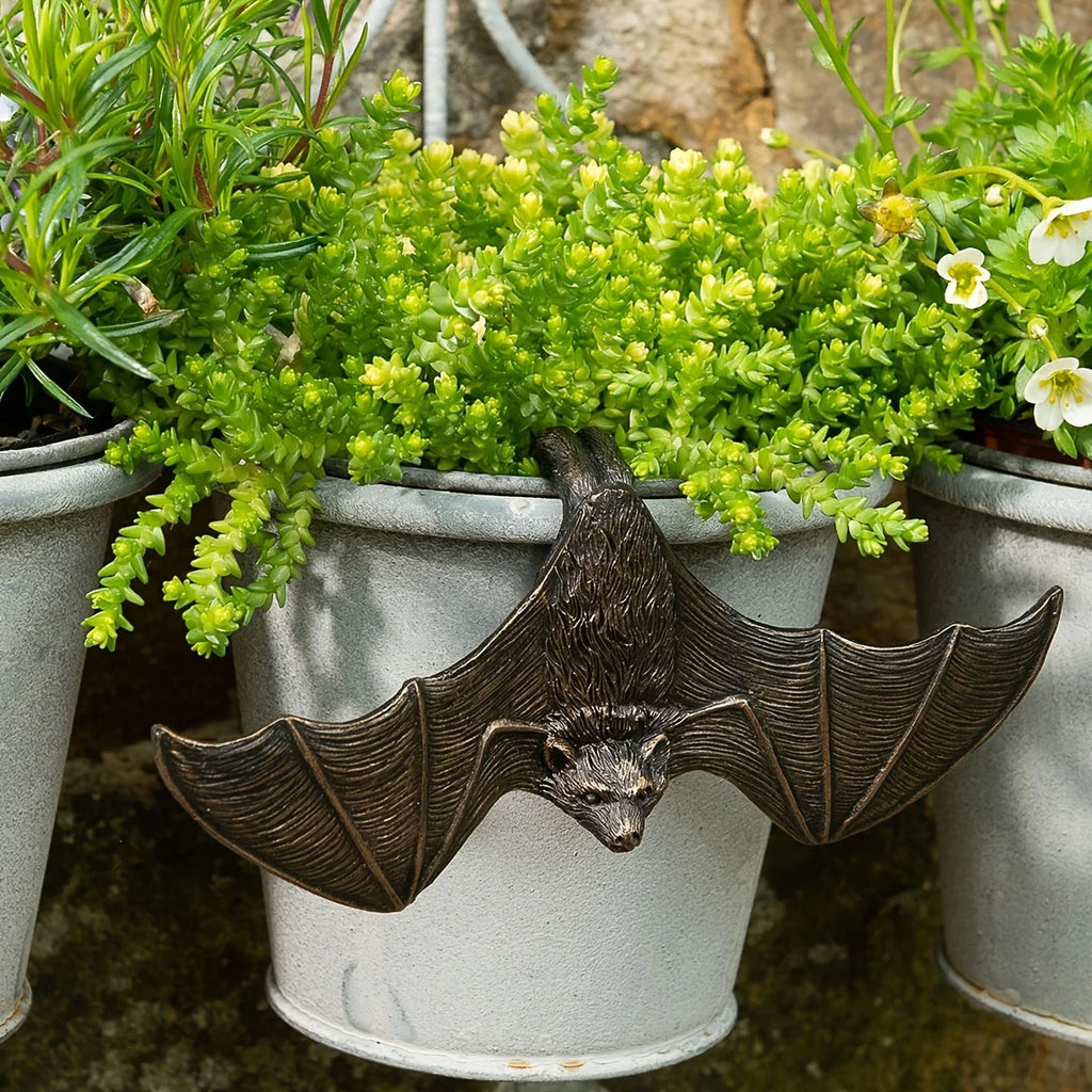 Décoration de Pot Chauve-Souris en Bronze Vieilli