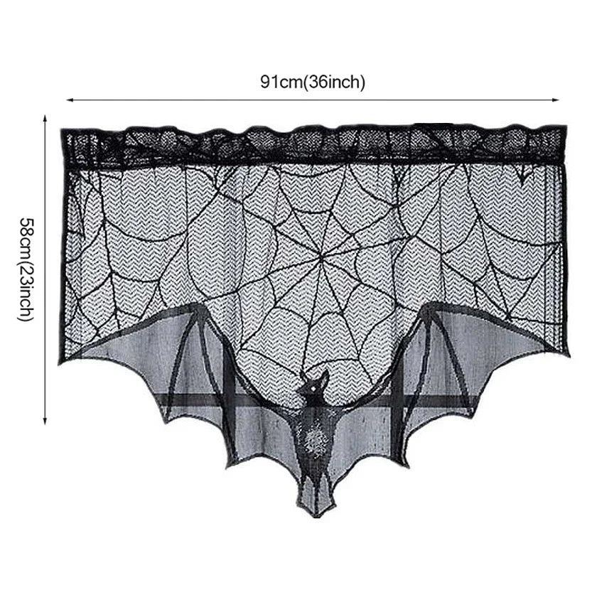 Chemin de Table d'Halloween Toile d'Araignée Chauve-Souris