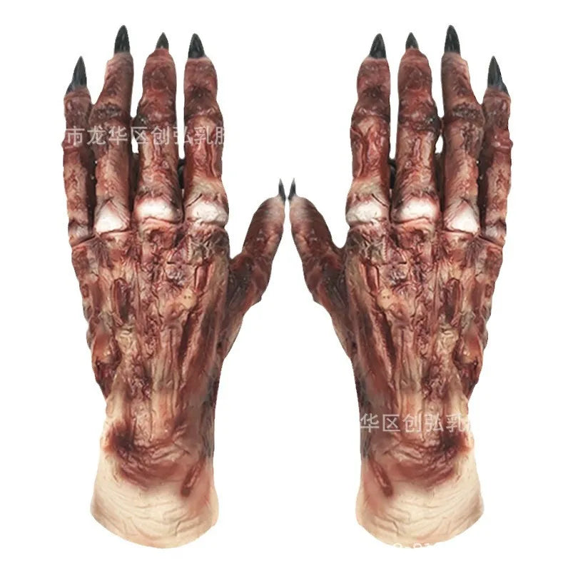 Mains d'Horreur de Zombie en Latex Sanguinolent