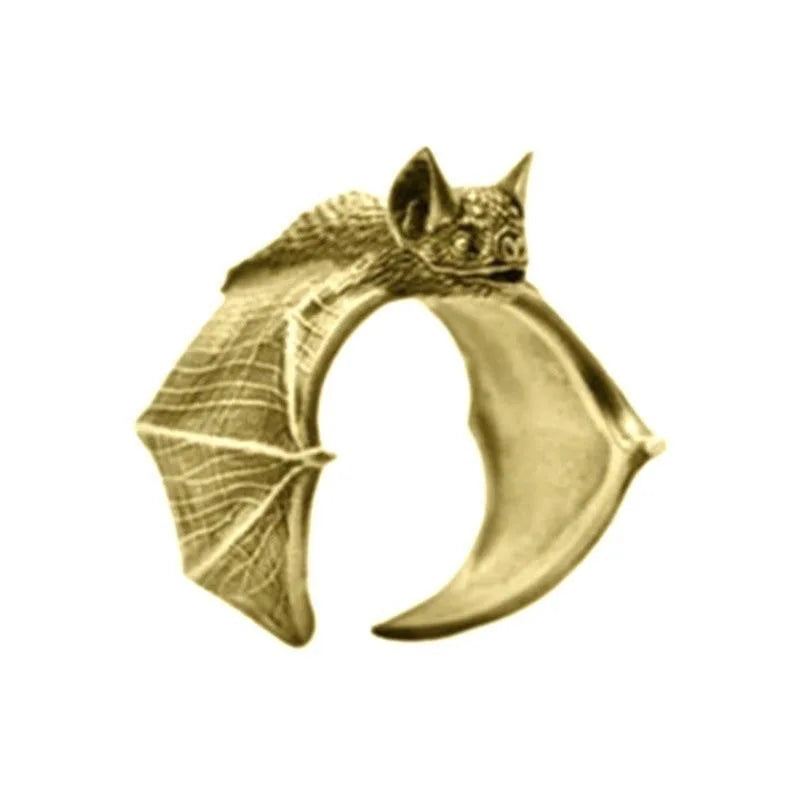 Bague Chauve-souris en Métal Argenté Réglable