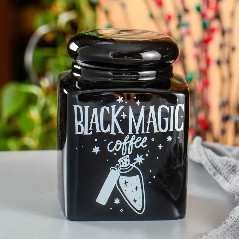 Bocaux de Cuisine Magiques Noir pour Café, Thé, Sucre