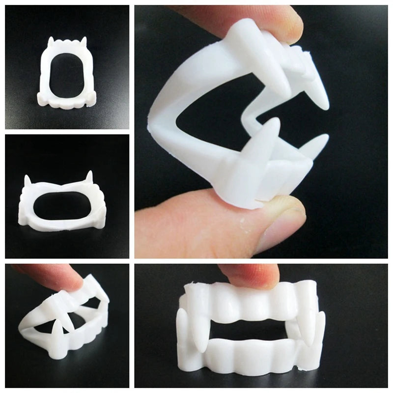 Dents de Vampire en Plastique Souple Blanches