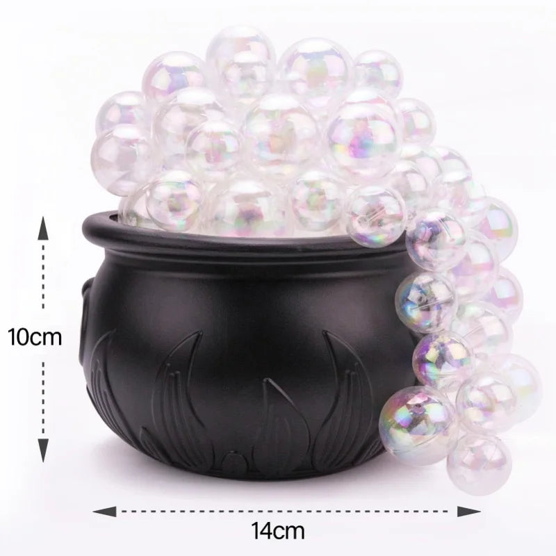 Chaudron d'Halloween à Bulles Lumineuses Violettes