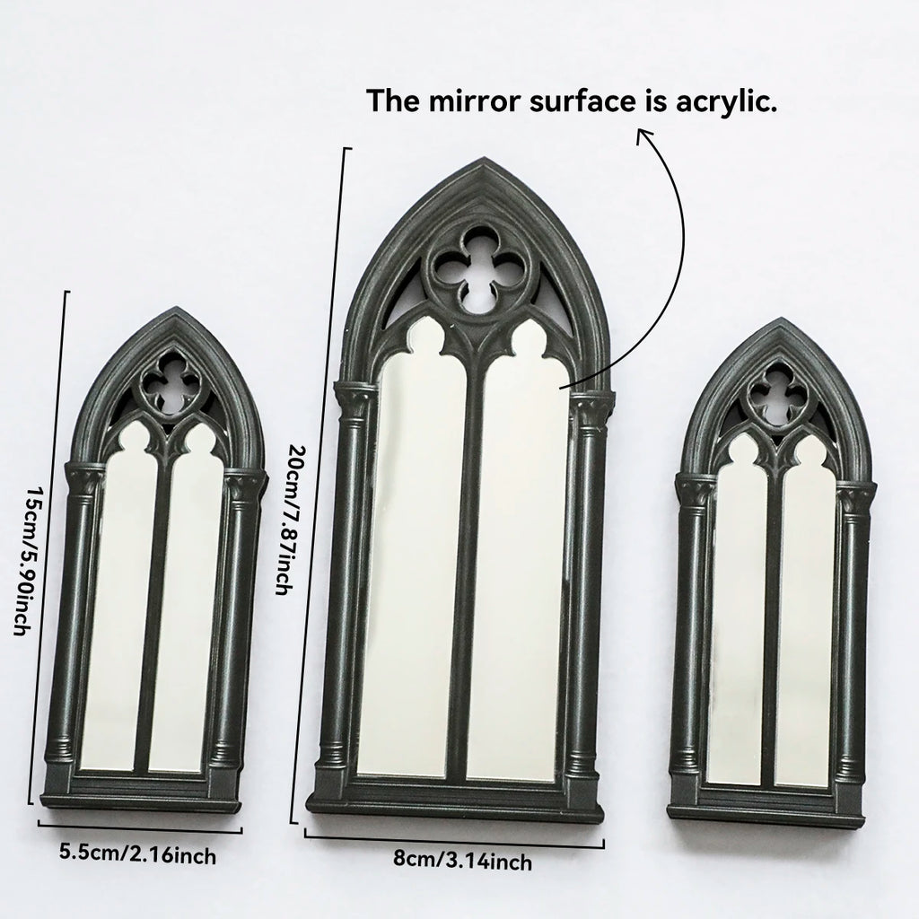 Set de Miroirs Gothiques Noirs à Trèfle