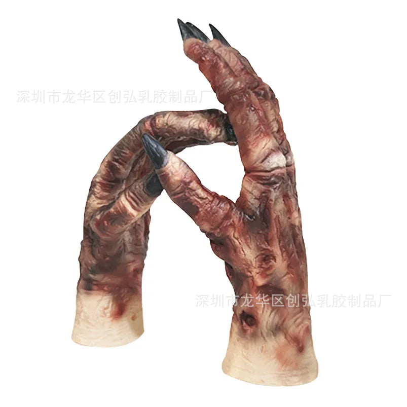 Mains d'Horreur de Zombie en Latex Sanguinolent